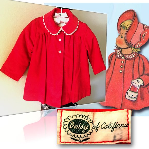 Vintage Other - DAISY OF CALIFORNIA Red Toddlers Coat VINTAGE
